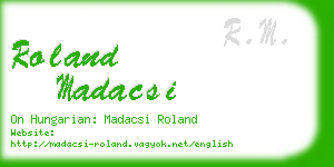roland madacsi business card
